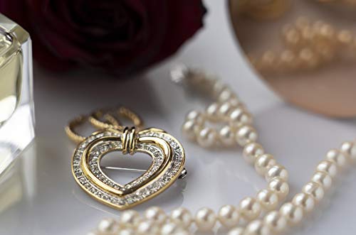 Image of Set of 2 Brooch Lapel Pins With Rhinestones