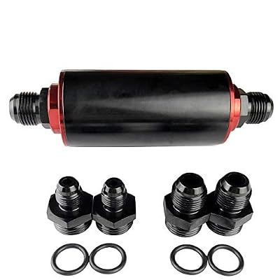 100 Micron High Flow Fuel Filter With AN Adapters Universal Inline