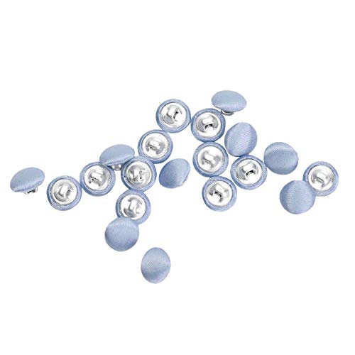 Renvena Mini Satin Fabric Covered Buttons And Embellishments For Diy Crafts, Scrapbooking, Sewing, Cardmaking, And Other Art & Creative Projects 20Pcs Sky Blue One Size #TOP3