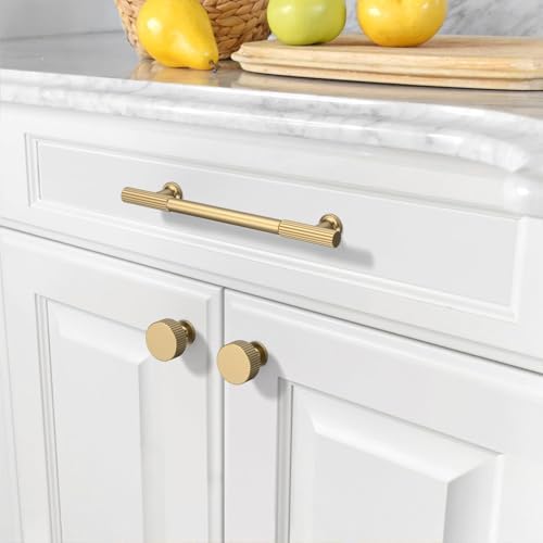 Asidrama 15 Pack 5 Inch(128mm) Champagne Bronze Cabinet Pulls Heavy-Duty Solid Kitchen Cabinet Handles Champagne Gold Drawer Hardware for Bathrooms Cabinets - 3
