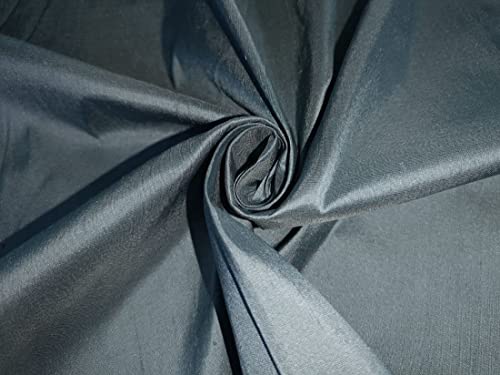 Tissu Dupioni soie pure gris bleuâtre 112 cm de large au mètre pour couture MM27