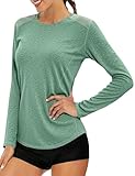 gyabnw top palestra donna girocollo maglietta sportiva maglia palestra inserti in rete traspirante sulle spalle t-shirt donna fitness yoga corsa danza