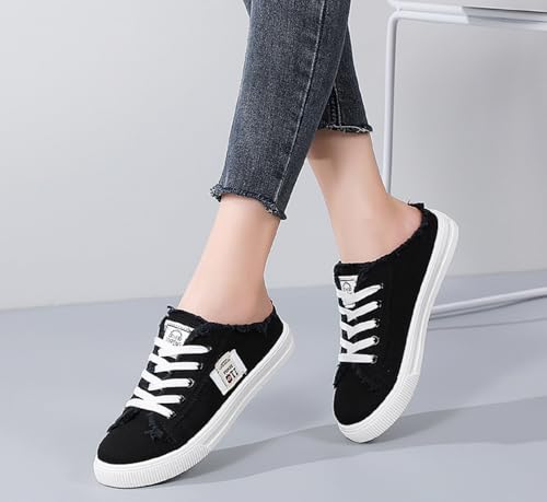 2025 New Women's Canvas Shoes Fringed Hem Denim Fabric Autumn Style Spring Casual Sports Preppy Flat Sneakers for Students3