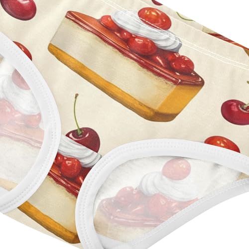 Cherry Cheesecakes Cream Toddler Girls Underwear 2t Cotton Cute Panties Girl Fun Print Briefs Underpants4