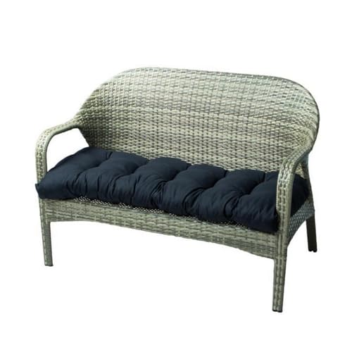 Lifup Modern Tufted Bench Cushion, Lounger Seat Cushions Outdoor Loveseat Seat Pads for Bench and Swing Black 35 x 20 Inch