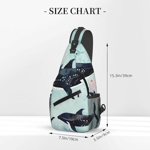 Bolso Cruzado Whale para Hombre y Mujer Negro miniatura 3