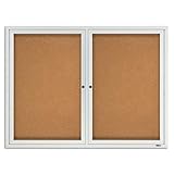 Quartet Enclosed Cork Indoor Bulletin Board, 4 x 3 Feet, Aluminum Frame (2364)