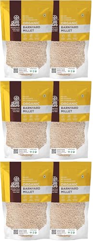 Image of Pure & Sure Organic Barnyard Millets 1Kg | 100% Natural Khira Seeds | Unpolished & Rich in Fiber | Easy to Cook & Gluten Free | Chemical & Pesticide Free| 500 gm each (Pack of 6)