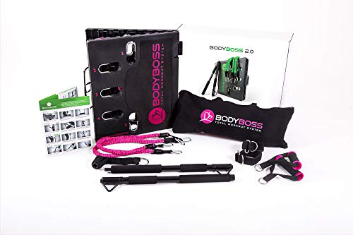 BodyBoss Home Gym 2.0 by 1loop - Full Portable Gym Workout Package, Includes