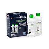 De'Longhi Original EcoDecalk DLSC502 - Entkalker für Kaffeemaschinen und Kaffeevollautomaten, Universal Kalklöser für 10 Entkalkungsvorgänge, enthält natürliche Rohstoffe, Weiß, 2x500ml