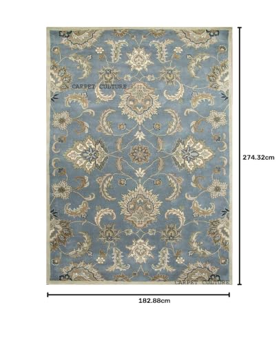Image of Carpet Mahal Handmade Handwoven Tufted Made of 100% Soft Blended Wool Export Quality Carpets with 1 Inch Thickness (6x9 Feet) Color Multi