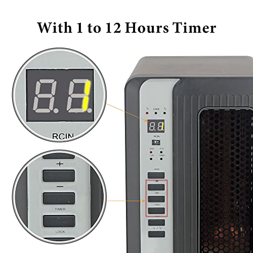 Optimus Infrared Quartz Remote, Led Display Heater, Black #TOP6