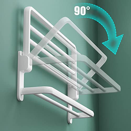 Porte-serviettes mural en acier inoxydable avec support double blanc