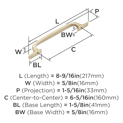 Amerock | Cabinet Pull | Champagne Bronze | 6-5/16 inch (160 mm) Center to Center | Highland Ridge | 1 Pack | Drawer Pull | Drawer Handle | Cabinet Hardware by Amerock - Image 3