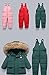 JELEUON 2 Pieces Baby Girls Snowsuit Toddler Fur Trim Hooded Down Jacket Coat and Snow Ski Bib Pants Outfits Skisuit Set