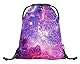 Baagl Schulrucksack Set Mädchen 5-Teilig, Schultasche ab 3. Klasse, Grundschule Ranzen mit Brustgurt, Ergonomischer Schulranzen (Skate Galaxy)