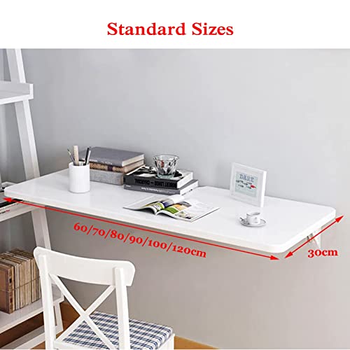 Table murale en bois rabattable gain de place blanche 90cm - 3