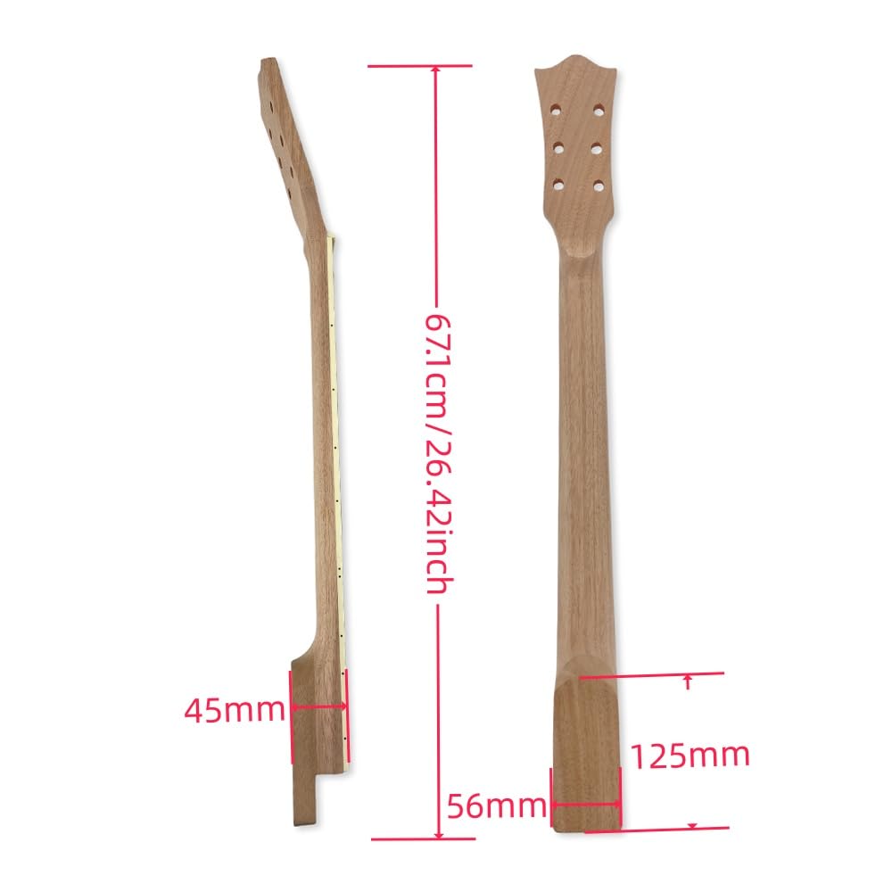 Amazon | Yinfente Mahogany エレキギターネック バインディング付き