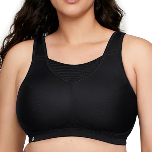 Glamorise Damen Hochleistungs-sport-bustier Sport BH, Schwarz, 80F EU