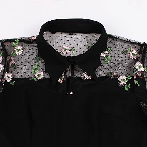 Image of Women's Vintage Polka Dot 1950s Audrey Retro Rockabilly Prom Dress 50's 60's A-Line Cocktail Party Swing Dress