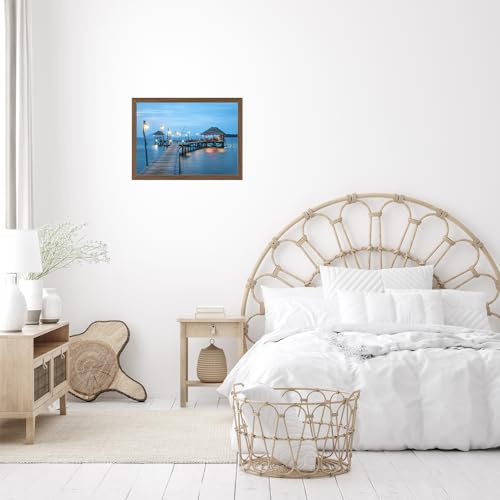 Image of JCJMY 12x15 Picture Frame Brown for Wall Hanging, Wall Mounting Horizontally or Vertically, 12 x 15 Wall Gallery Poster Photo Frame with Shatter Resistant Plexiglass, Brown