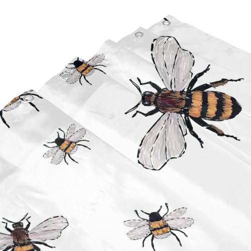 Rideau de douche étanche en polyester durable 183x183 cm motif abeilles - 6