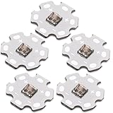 LEDGUHON 5Pcs Ir High Power LED Chip 5050 SMD 12W Infrared Emitting Illuminator with Aluminum Plate 20mm Star PCB Base Heat Sink for CCTV Camera Monitor (IR 940-945nm,DC 1.5-1.8V,1500mA,42mil chip)