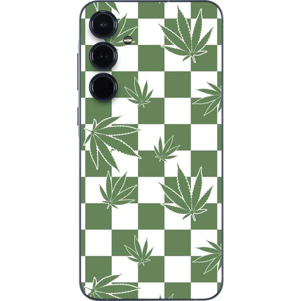 Skinit Decal Phone Skin Compatible with Galaxy A36 5G - Marijuana Green Checkered Design