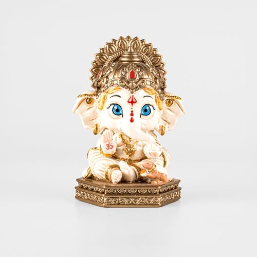 Image of Artarium Bal Ganesha Resin Idol Decorative Ganesh Statue for Home Decor Mandir Living Room Bedroom Table Gift Item Showpiece for Housewarming Festival Decoration (Bal Ganesha Idol | Cream Color)