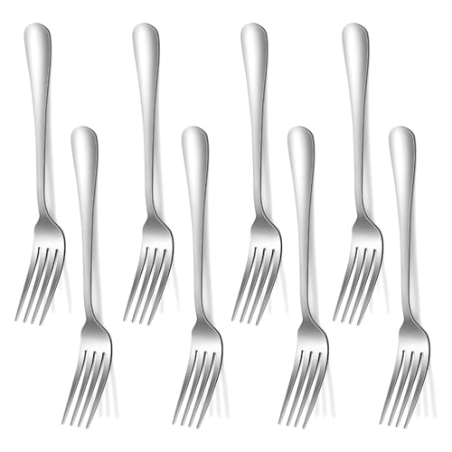 Tang Yuan Fourchette en Acier Inoxydable Fourchette à gâteau Fourchette à Fruits Ensemble de 8 pièces Fourchette à Dessert Fourchette à Salade