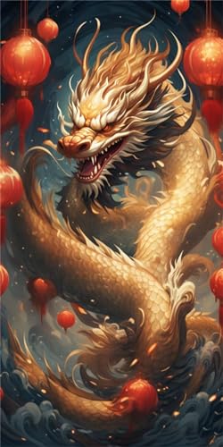 Broderie diamant point de croix dragon 80x160cm contre le stress
