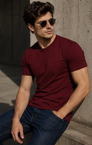 Image of London Hills T Shirt For Man | Men Round Neck Tshirts | Tshirt Shirts Men | Gym T Shirts For mens Workout | T-shirts For Man Cotton Stylish Round Neck T Shirt Half Sleeve Regular Fit Solid Multicolour
