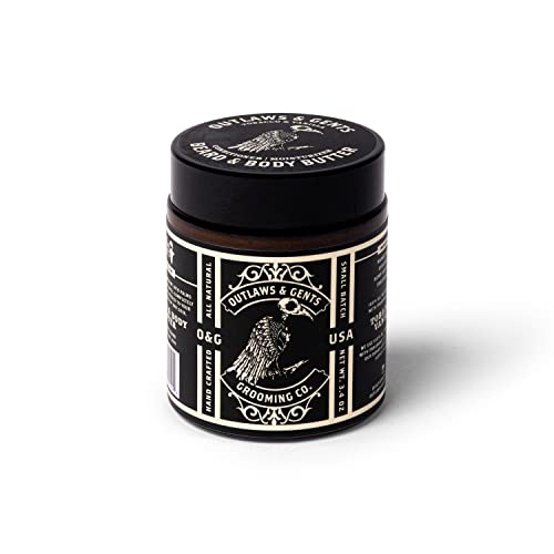 Outlaws And Gents Grooming Co. Beard And Body Butter - Tobacco Vanilla Scented All-Natural Moisturizer For Men - Deeply Moisturizes Beard, Face, And Body #TOP6