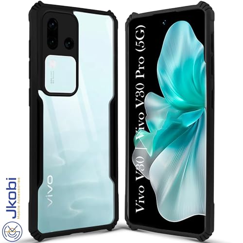 Image of Jkobi Back Cover Case for Vivo V30 | Vivo V30 Pro 5G (Shockproof with Polycarbonate Clear Panel | Professional Black)