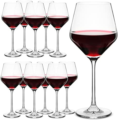 Btat- Wine Glass Set, Set of 12, 15 oz, Wine Glasses with Stem, Long Stem Wine Glasses, Crystal Wine Glasses, Red Wine Glasses, White Wine Glasses, Stemmed Wine Glasses, Mother's Day Gift