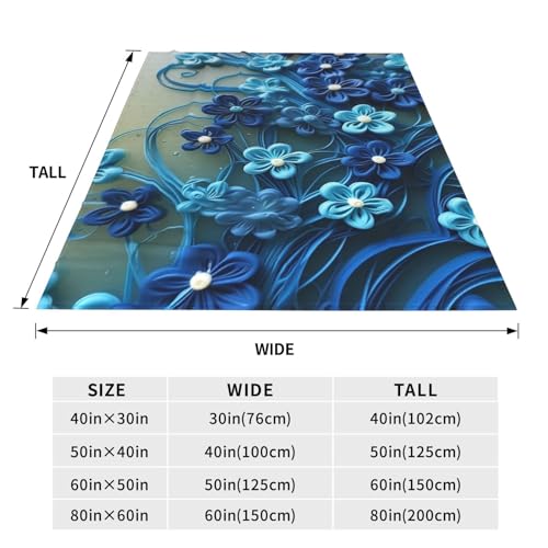 Couverture polaire grand format bleu idéal pour salon et camping - 3