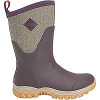Muck Boots Women's Arctic Sport Mid Fleece Lined Waterproof Pull on Boot, Wine, 6