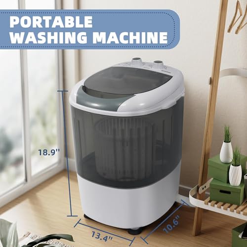Elevon Mini Spin Dryer Portable Washing Machine, Compact Laundry for Home, Apartment, RV, Gray