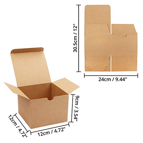 Miniatura 2 de Belle Vous Cajas De Cartón Kraft Marrón Pack De 50 - Medidas 12 X 12 X 9 Cm - Caja Kraft De Fácil Ensamblado - Cajas Automontables - Cajitas Para Regalos De Fiesta, Cumpleaños, Bodas, Presentes