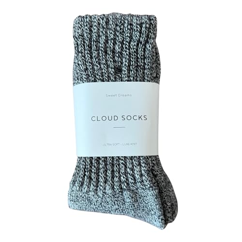 Sweet Dreams Plush Cloud Socks – Super Soft, Warm & Cozy Lounge Socks for Sleep, Relaxation & Cold Weather – Charcoal Heather, 1 Pair