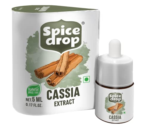 Spice Drop Cardamom & Cassia Extract Combo - 0.17Oz Each Upto 180 Drops - For Tea, Coffee, Cooking, Baking, Dessert | Pure Whole Spices Extract, Rich Aroma & Flavour | No Added Color Or Preservative #TOP2
