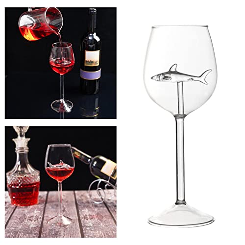 Baoblaze Taças de vinho com taça de vinho vermelho tubarão para presentes em bares de casamento, tra