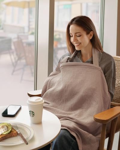 Blissful Diary Muslin Stilltuch für Stillende Frauen – Atmungsaktives Stillschal mit Bogenausschnitt, Praktisches Stilltuch für unterwegs… – Ansicht 3