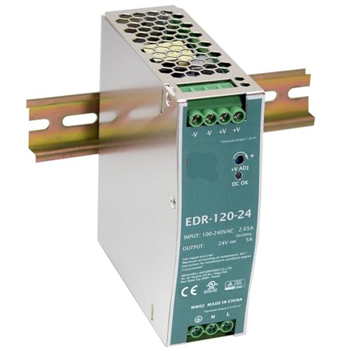Alimentation à découpage rail DIN 24V EDR-120-24 pour stabiliser le courant des automates