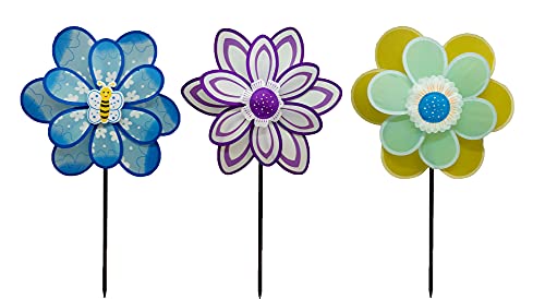Ultimate Innovations Flower Petal Nylon Wind Spinners (Set Of 3 Colors) #TOP1