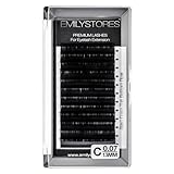 EMILYSTORES Eyelash Extensions 0.07mm Thickness C Curl Length 13mm Silk Mink Fake Eye Lashes In One Tray