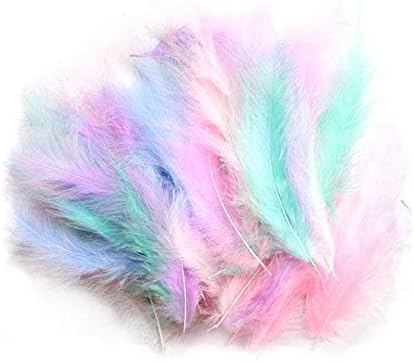 Colorful Feathers for DIY Crafting, Soft Native Feathers Accessories for Party Decorations,Feather Mask,Windbell and Earrings(50PCS)