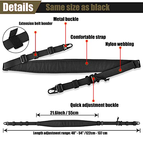 Two Points Tactical Gun Slings Quick Release Slings With Metal Hook Adjustable Rifle Sling With Shoulder Pad Traditional Sling For Shotgun (Khaki) #TOP1