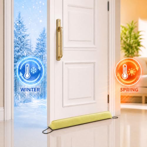 Image of Sunolga Door Draft Stopper, Removable Washable Cover, 38 inch, Yellow