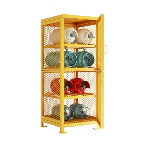 Steel Cylinder Storage Cabinet with Lockable Doors